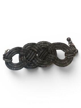 Art Deco Gunmetal Knot Link Bracelet